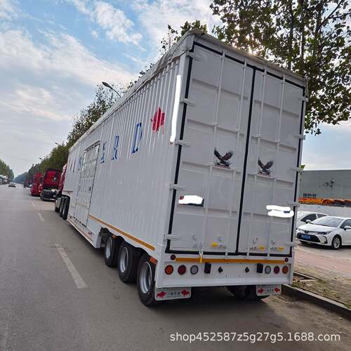 工厂直销长鹅颈281集装箱输钢挂车 整运车强 3桥箱半挂半车