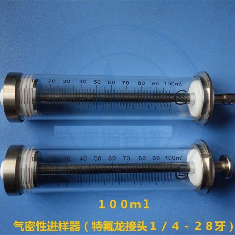 0.25 0.5 1 2.5 5 10 25 50 100ml接口1/4-28牙气针筒实验室用