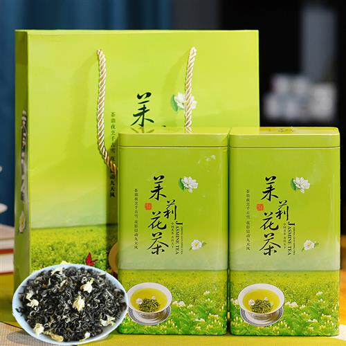 福建茉莉花茶礼盒 铁罐装浓香型茉莉花散茶 送礼自用皆合适
