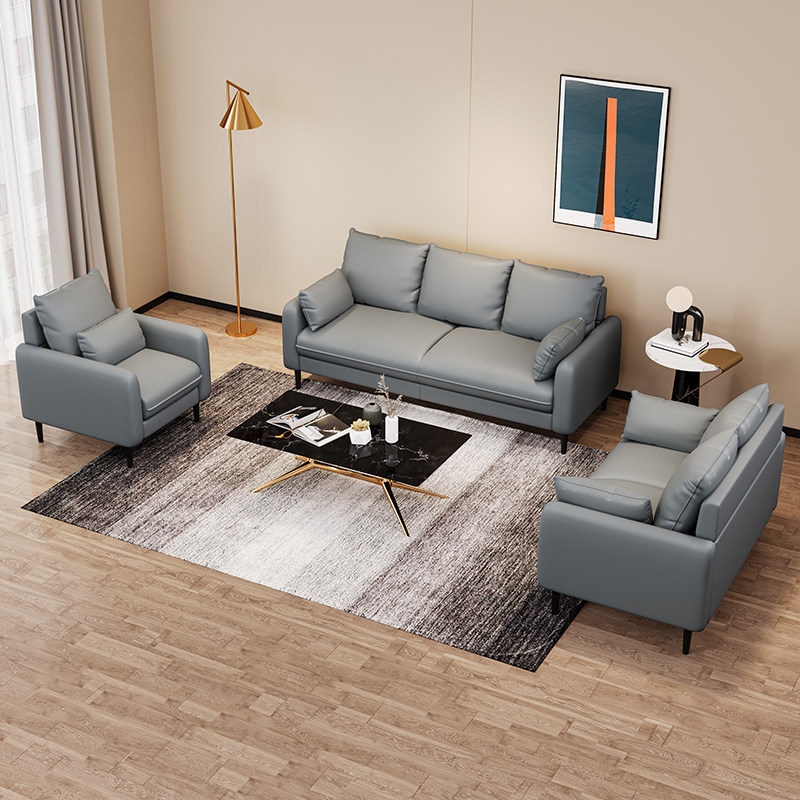 小户型皮沙发双人三人位尺寸客厅简约现代网红极简简Y易休息区接