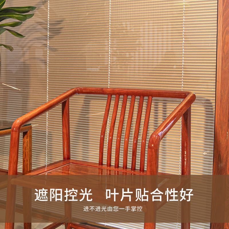 电动中空玻璃内置百叶窗办公室阳光房门窗铝合金V百叶窗隔断窗帘