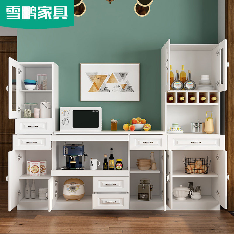 现代简约餐边柜餐厅m柜子欧式客厅烤箱微波炉储物柜橱柜定制6G-23