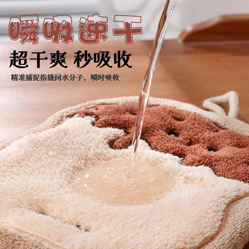 擦手巾挂式超强吸水加厚不掉毛厨房插手毛巾抹布卫U生间干手帕网