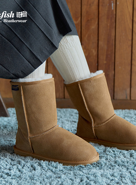 Rockfishweatherwear经典雪地靴中筒靴舒适轻便羊毛保暖防寒