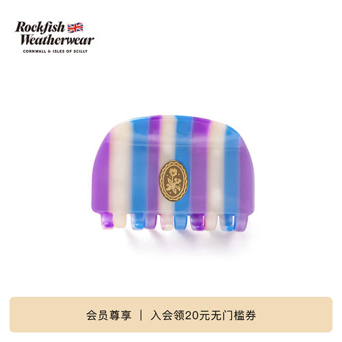 Rockfish Weatherwear26秋冬女士时尚条纹撞色半月鲨鱼夹