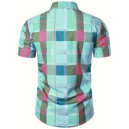 men's Tropical Print Button Up Shirt Casual Lightweight跨境
