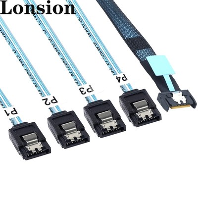 SlimSAS 8654 MCIO 4I(38P)转4个sata PCIE5.0服务器数据连接线