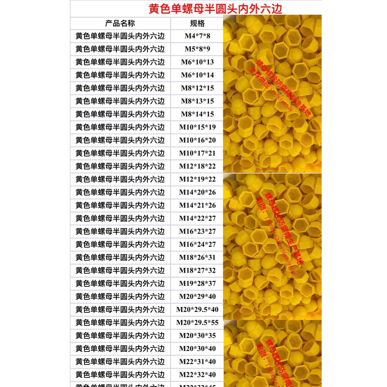 地脚螺丝保护帽 六角螺栓螺母保护帽M3-M100毫米