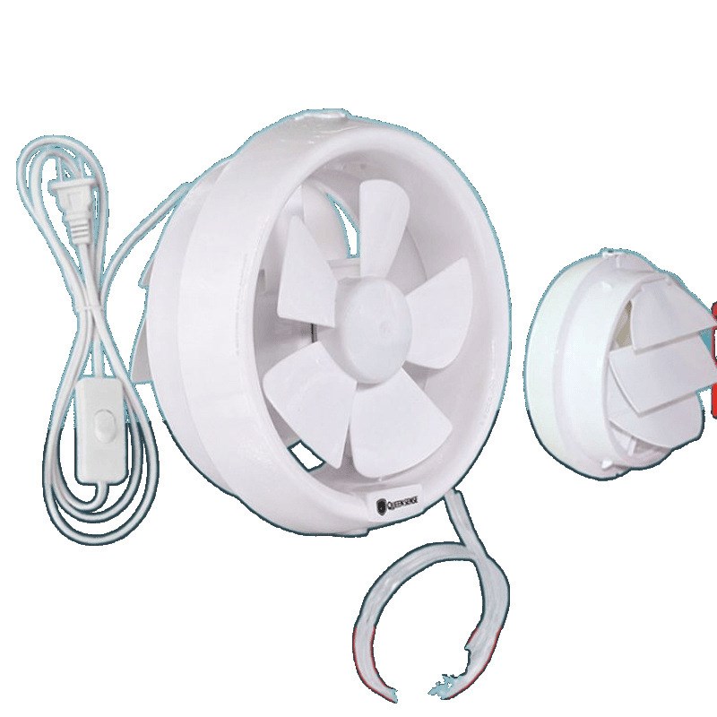 换气排气扇6寸8寸卫生间厨房玻璃圆孔带后盖带插头抽风静音排风机