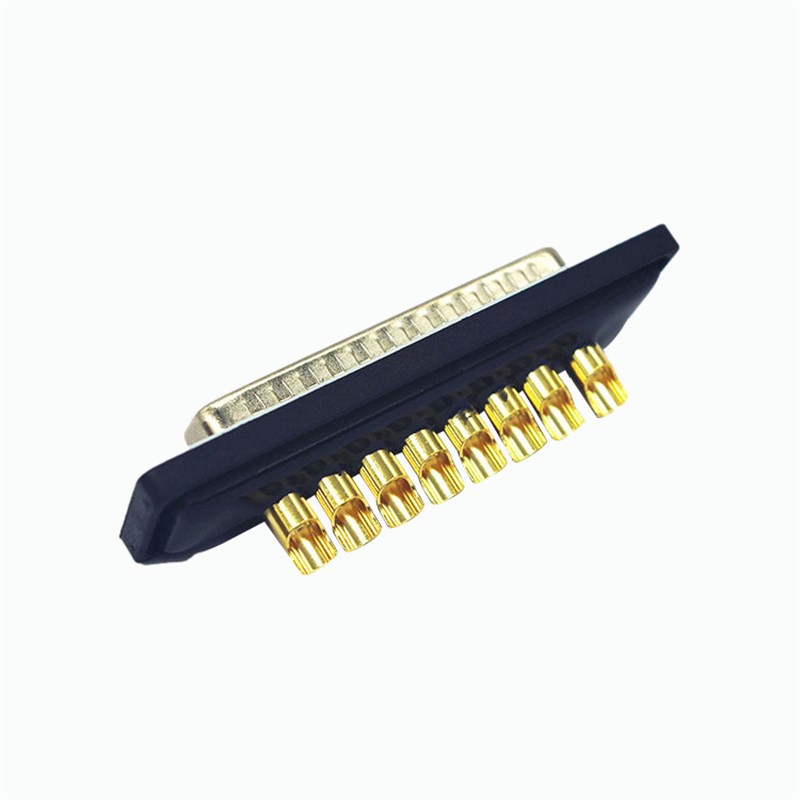 高密度d-sub防水连接器 8w8实芯镀金大电流8芯焊线VGA串口接头