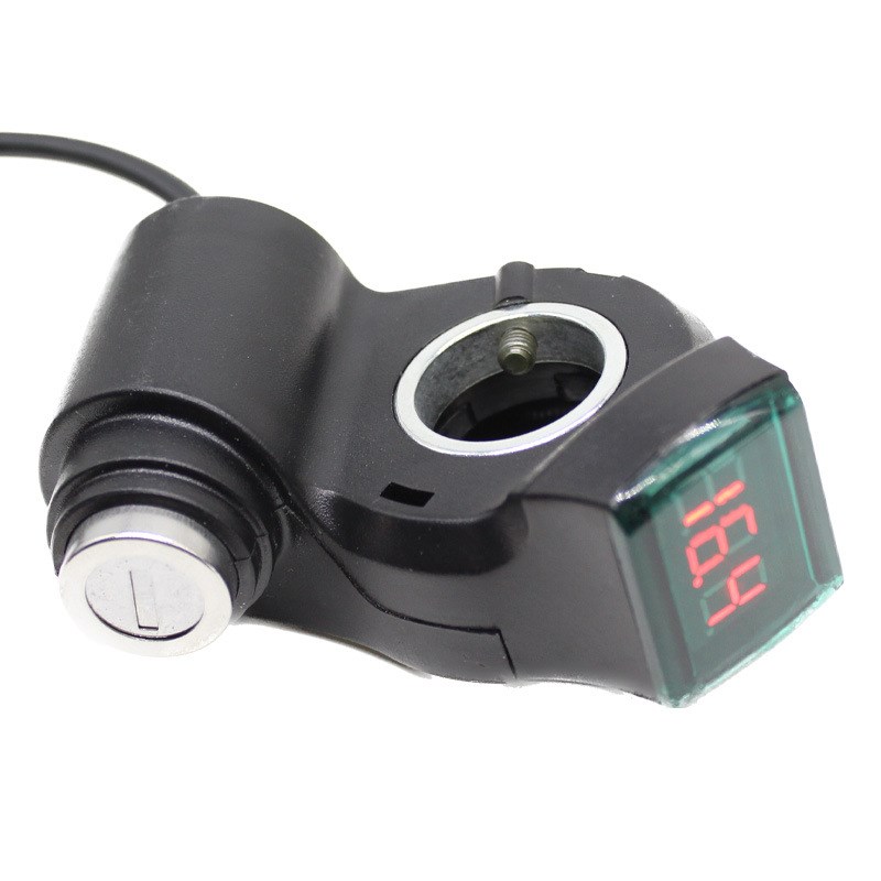 厂家直供通用电动车滑板车配件钥匙启动开关红色数字显示电门开关