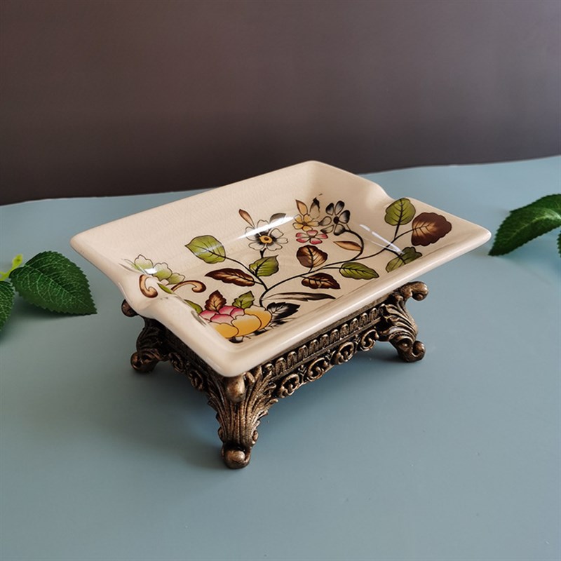 厂家现货欧式裂纹陶瓷皂盒浴室厨房多功能创意香肥皂盒皂托烟灰缸