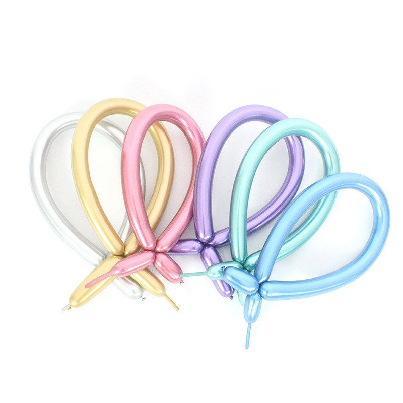 1.8克加厚260铬色金属长条气球魔术编制百变造型乳胶气球装饰