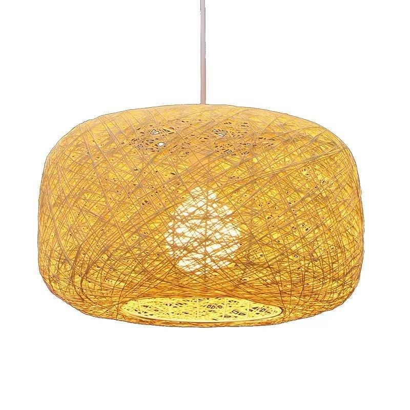 美式乡村麻球吊灯客厅餐厅卧室阳台灯具个性鸟巢彩色球形藤艺灯罩,家装灯饰光源,客厅吊灯,淘宝优惠券,粉丝福利购,淘宝优惠卷