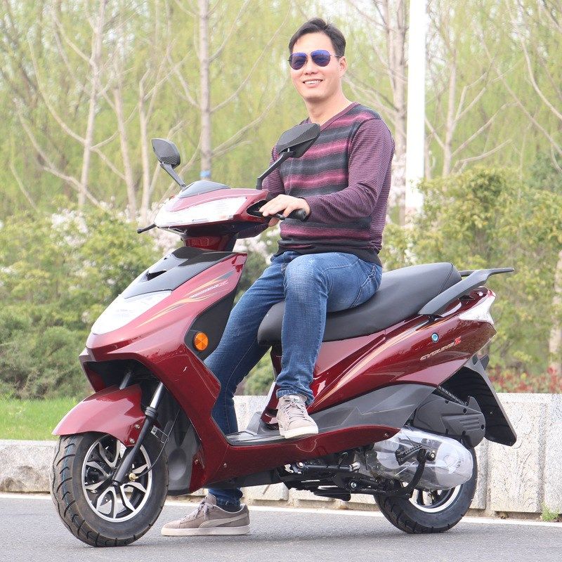 迅鹰踏板摩托车125CC燃油助力车 鬼火摩托车跑车男女式摩托车