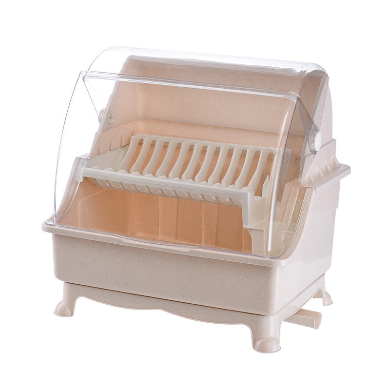 厨房碗筷收纳盒放碗沥水带盖迷你碗柜架餐具家用多功能密封置物架