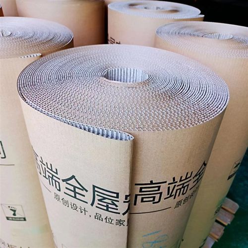 卷筒瓦楞纸定做双层瓦楞纸卷印字纸皮家具包装纸皮厂家打包纸
