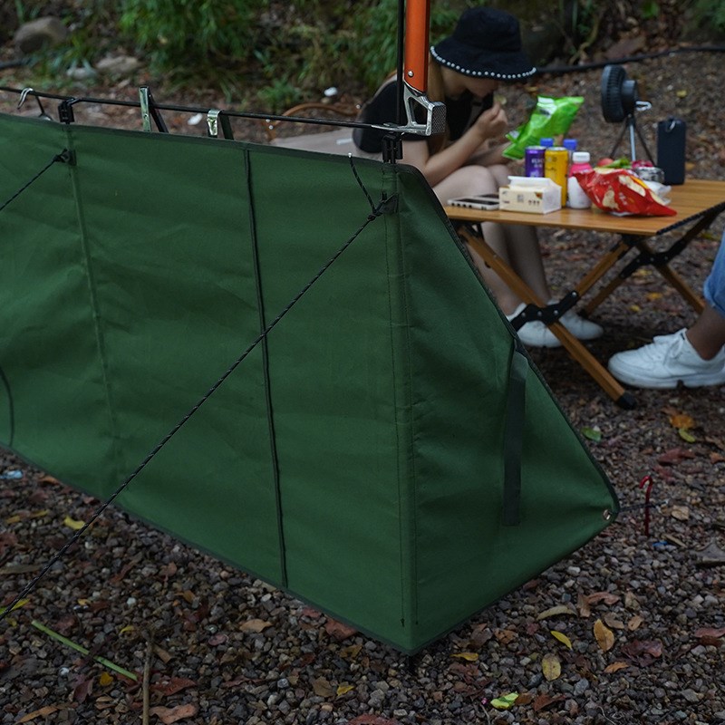 户外新款大号挡风幕布野营烧烤防风挡风牛津布可调节幕布支架