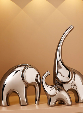 简约家居摆设轻奢大象工艺品客B厅餐边柜酒柜电视柜装饰品摆件