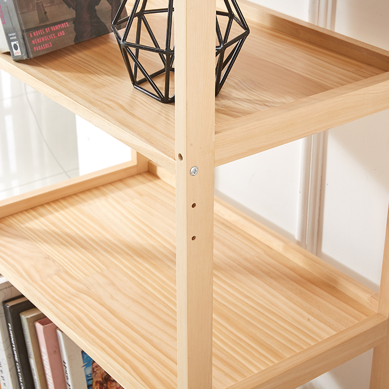 实木厨房微波炉架落p地多层置物架简约阳台落地储物架书架书柜