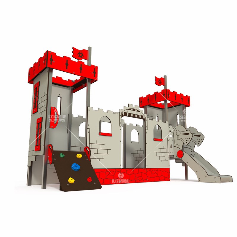 幼儿园户外城堡塑料平板滑梯游乐设施PE板大型滑滑梯室外游乐设备