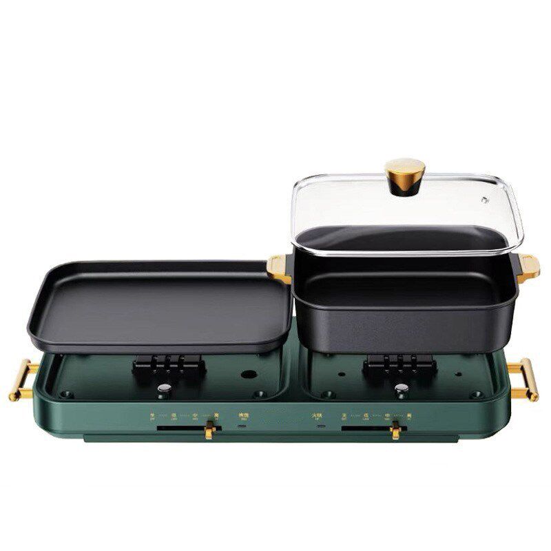 家用涮烤一体锅可拆卸双温控烤盘电火锅多功能分体式可拆洗涮烤锅