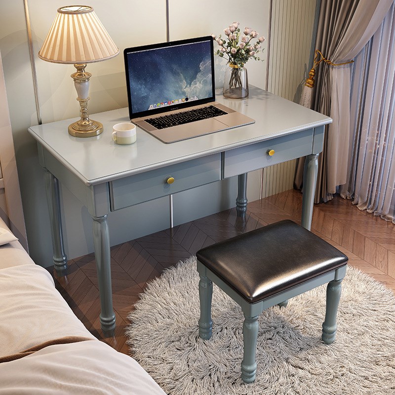 美式实木书桌家用办公桌学生写字桌儿童学习桌简约现代电脑台式桌