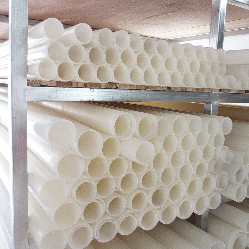 供应白色pvdf给水管大口径PVDF排风管化工排污PVDF塑料管材