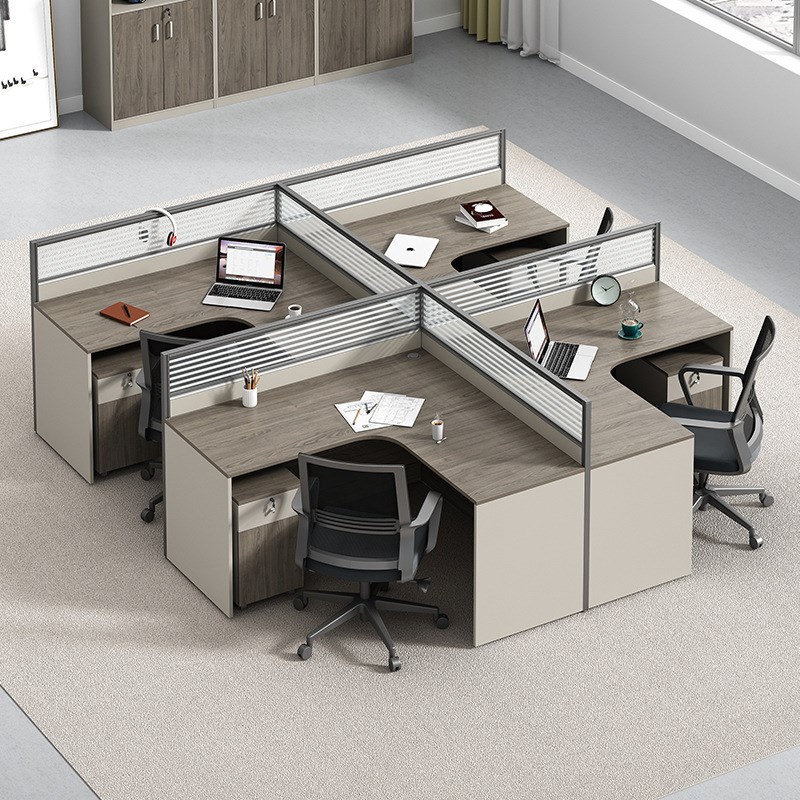 职员桌办公桌椅组合简约现代四人位员工桌屏风卡位办公桌子办公室