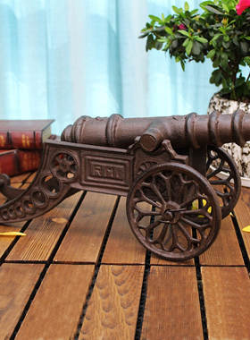 复古怀旧创意个性铸铁工艺品铁质E大炮家居酒店会所装饰摆件