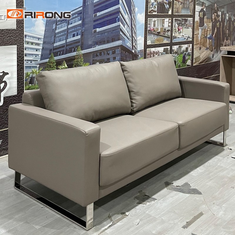 办公室用沙发商务简o约休息区接待真皮组合时尚4人位直排两人