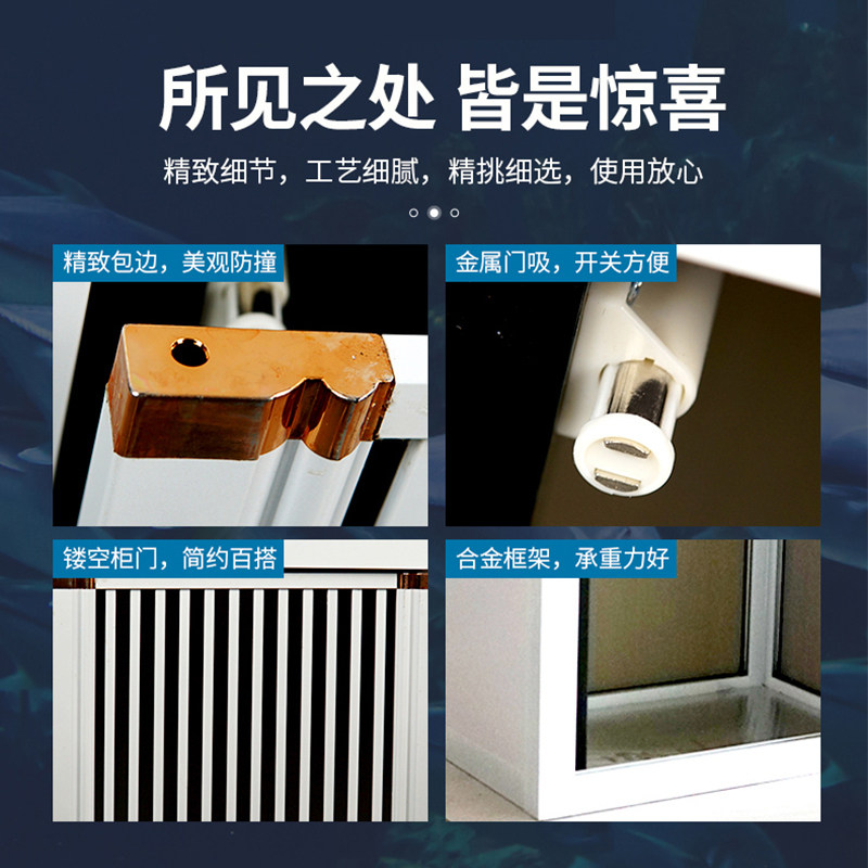 家用鱼缸底柜底座水族箱桌隔断铝合金柜子客厅落地金Z属草缸架子