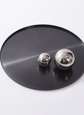 简约现代c金属摆件托盘首饰收纳盘玻璃镜面盘样板房酒店软装饰品