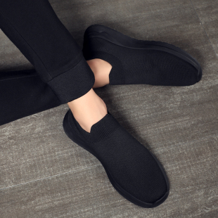 r男士 袜鞋 懒人鞋 男鞋 潮飞织鞋 透气一脚蹬布鞋 韩版 夏季 运动休闲鞋