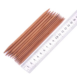 手工袜竹棒针5支装15cxm短针编织工具短针碳化竹针玩偶针