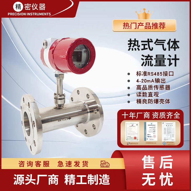 热式气体质量流量计高精度管道式插入式压缩空气瓦斯数显压力表