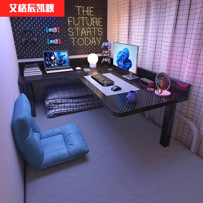床上桌大学生宿舍上下铺懒人电竞桌子侧边拐角书桌悬空转角电脑桌