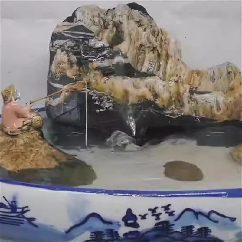 假山盆景桌面小盆景流水盆景茶盘盆景造景奇石鱼缸石盆景小作
