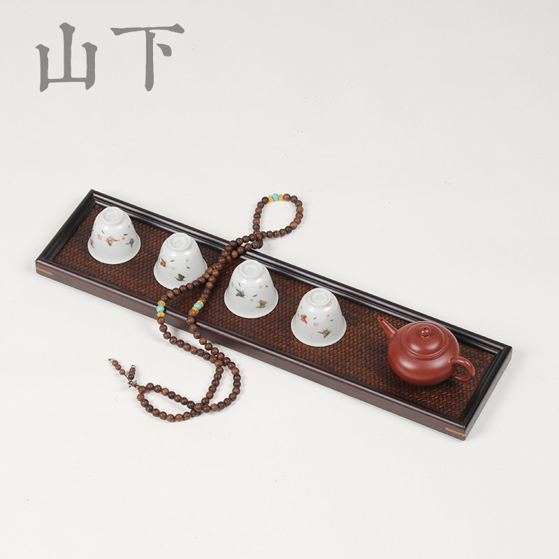 竹制茶杯架收纳奉茶盘竹r编茶托盘席面竹杯托功夫茶具茶道干泡盘