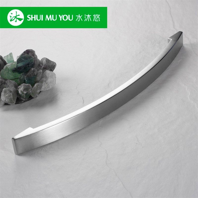 高端304不锈钢加厚款洗碗机冰箱面板木质柜门把手轻奢拉手L11XW