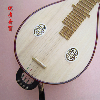 艺海精品 硬木骨花双共鸣箱C柳琴 仿红木柳琴铜品 中