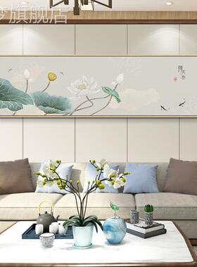 网红八边形挂室床卧n头装饰画新中式花鸟画客厅沙发背景墙酒店民