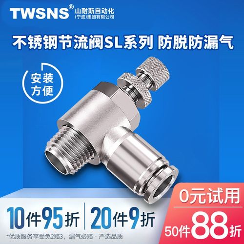 气动快插不锈钢节流阀BXGSL 4/6/8/10/12 M5/R01/R02/R03/R04/R06
