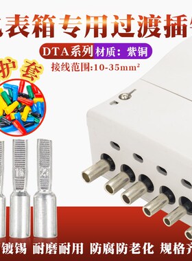 电表箱铜插针DTA10 16 25 35平方紫铜镀锡插针半圆针型送护套包邮