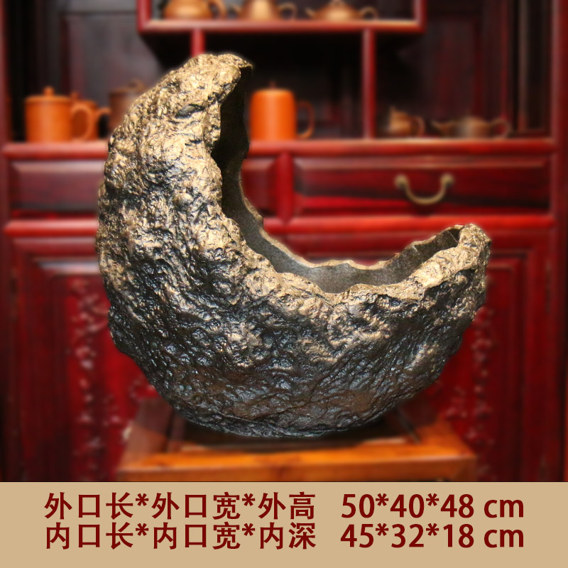 紫砂花盆粗陶盆景盆南蛮盆异性月亮盆大号树桩创意室外觅陶乡