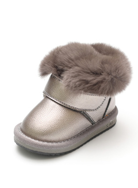 婴儿雪地靴女1-3岁o2冬季软底幼儿加厚宝宝棉鞋儿童短靴男童棉靴