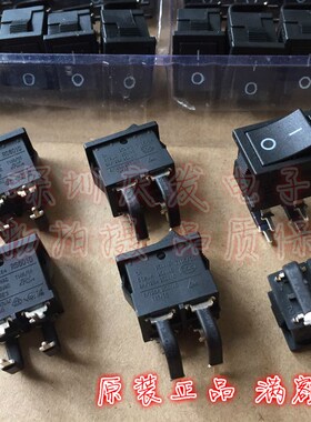 LECI/乐磁翘板开关RS601D 船型开关 4脚2档 弯脚四脚 开孔19X13