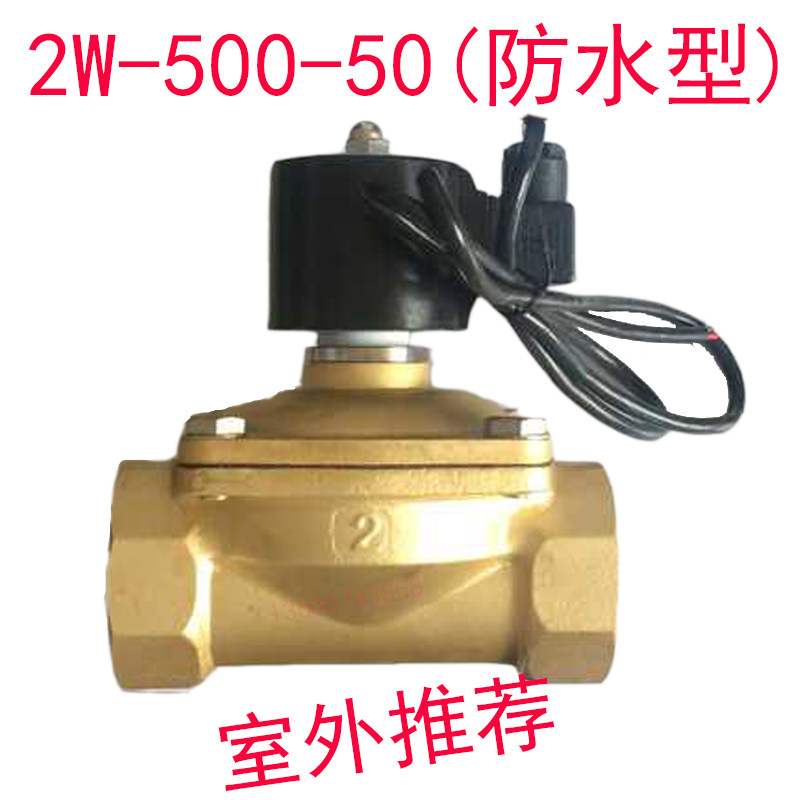 常闭2寸电磁阀水阀 2W-500-50完全防水 塑封全铜DN50