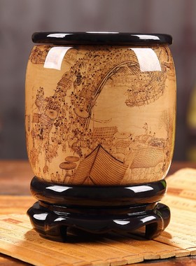 办公桌笔筒复古办公室摆件工艺品C创意装饰实用定制礼品教师节礼