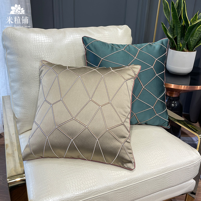 床上靠枕方形高档k轻奢风抱枕沙发客厅靠垫含芯一只样板间枕芯靠